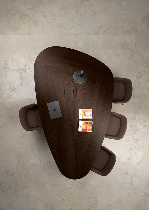 שולחן לחדר ישיבות יוקרתי חום Trilo – תמונה 2