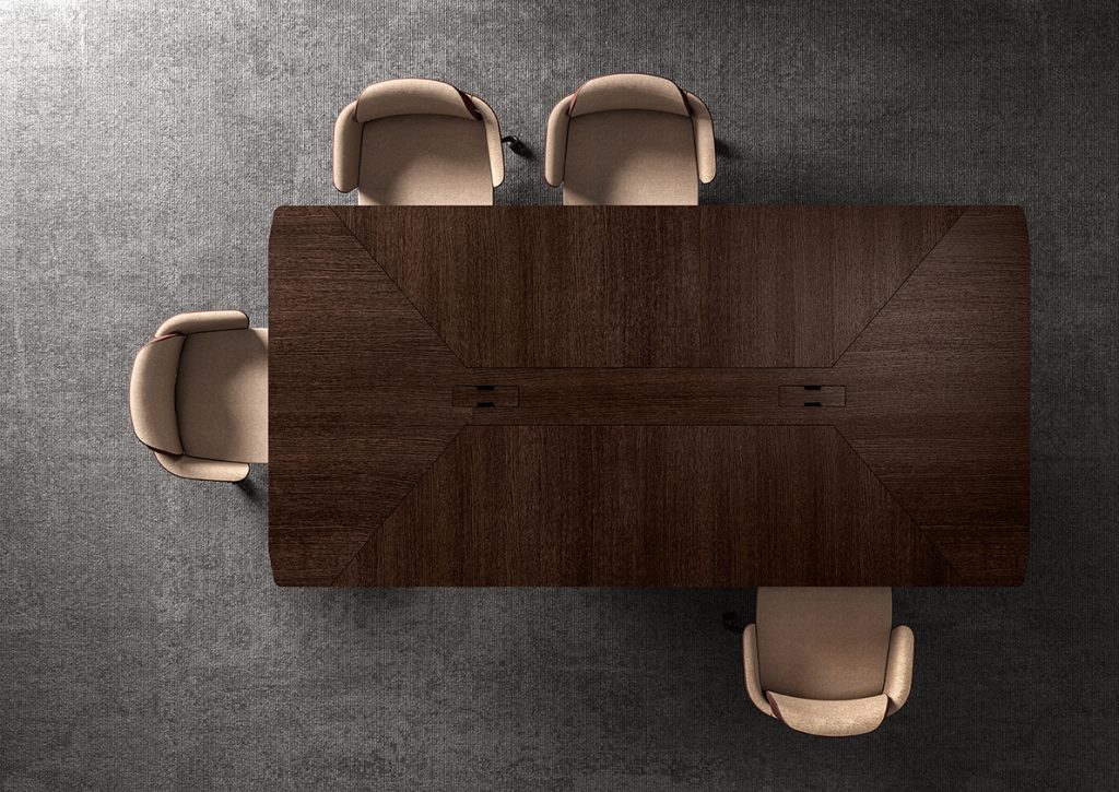 שולחן לחדר ישיבות יוקרתי חום Trilo – תמונה 3