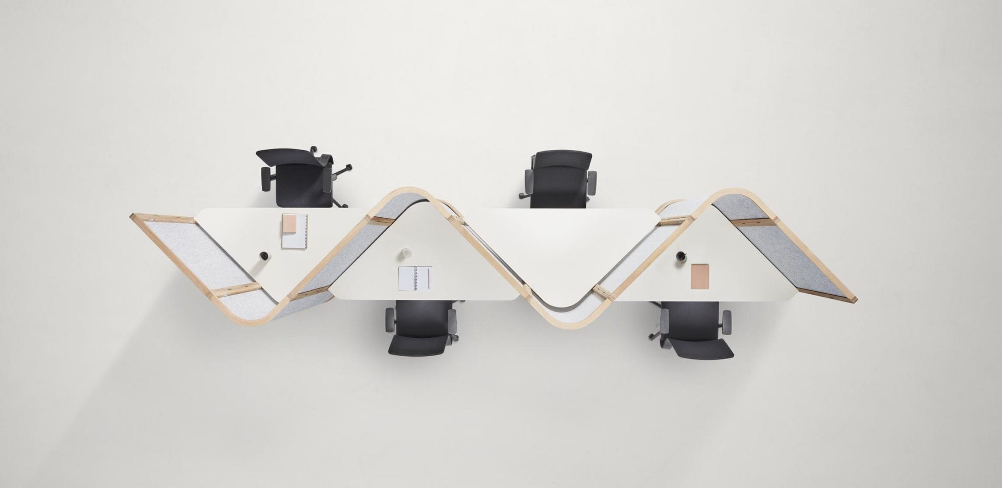 מחיצת שולחן Thinking Quietly Modular Workbay