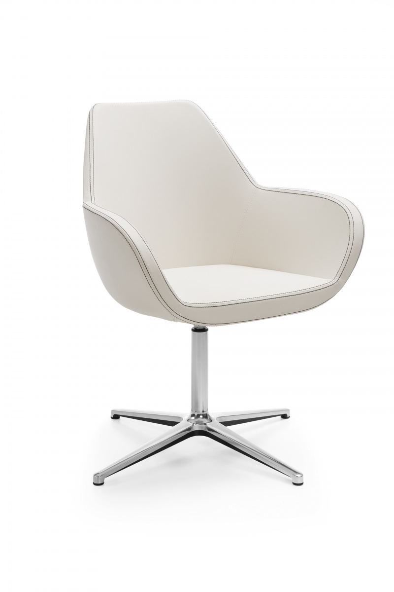 כסא אורח אלגנטי לבן Fan-10F