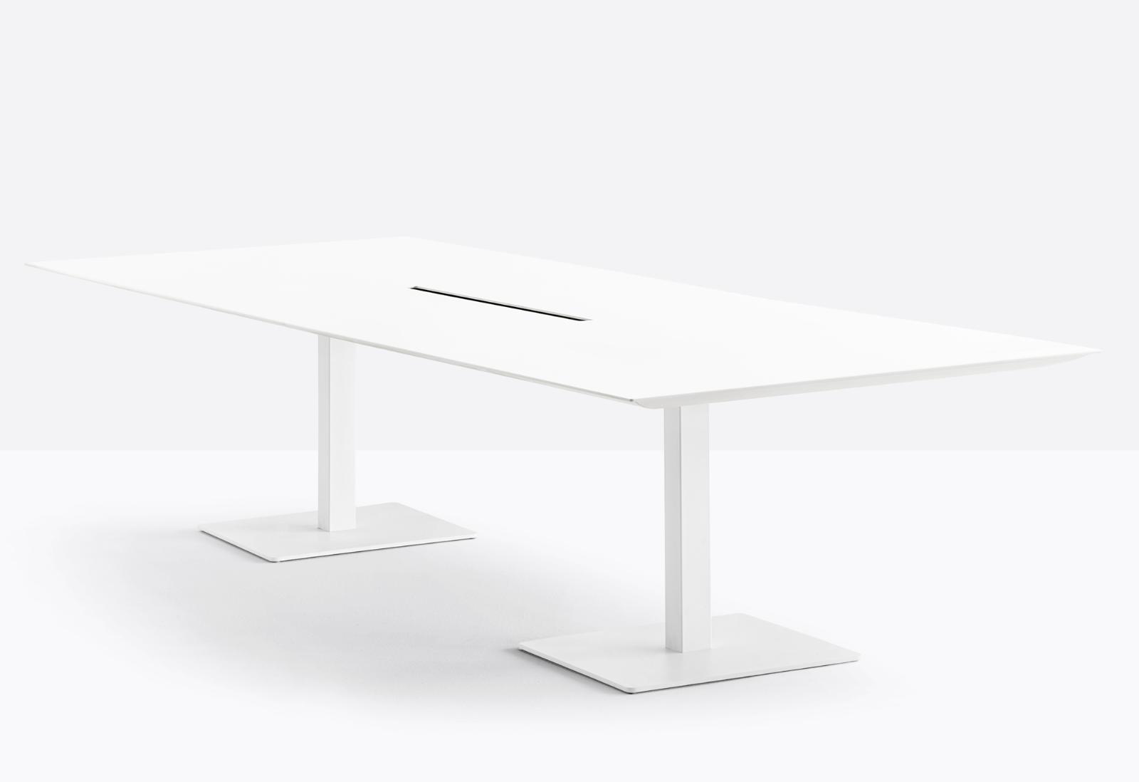 שולחן לחדר ישיבות לבן PLANO PL2