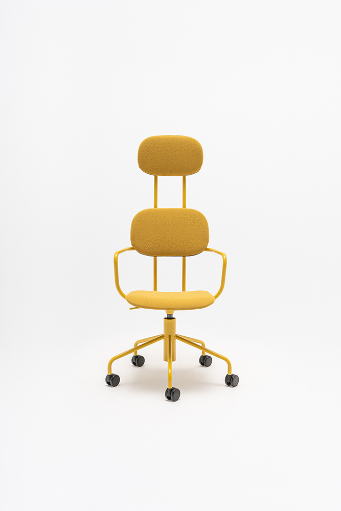 כיסא משרדי - New School עם משענת ראש מתכווננת לגובה